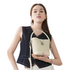 Custom New Top Layer Sheepskin Leather Woven Bucket Bag Women's Handbag Messenger Bag High-end Commuting Shoulder Bag