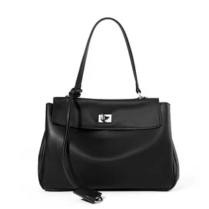 Custom 2025 New Design Tote Bag Large Capacity Smooth Calfskin Single Shoulder Handle Lock Commutering Underarm Bag