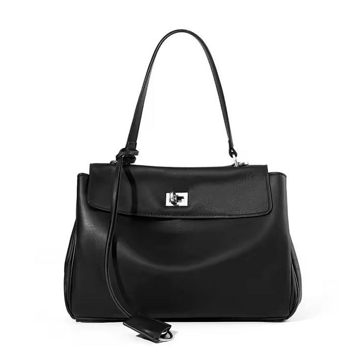 Custom 2025 New Design Tote Bag Large Capacity Smooth Calfskin Single Shoulder Handle Lock Commutering Underarm Bag