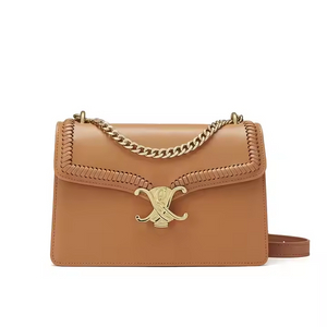 Wholesale China Designer 2025 Fashion Leather Brown Saddle Bag Purse
