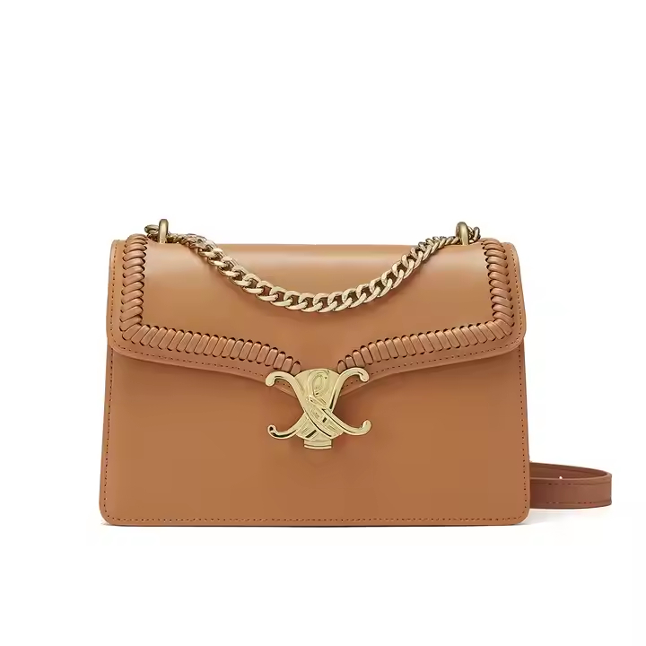 Wholesale China Designer 2025 Fashion Leather Brown Saddle Bag Purse