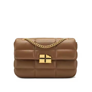 Factory custom top selling real leather bags linen suit luxury imitation bag with metal buckle