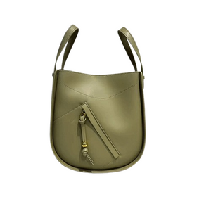 Handcrafted Cow Leather Hammock Slice Tote Bag Versatile and Chic 