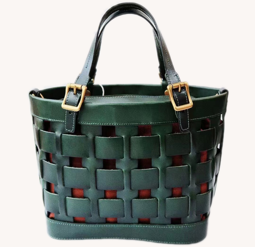 Fashion Shoulder Bag Handwoven Tote Bag Genuine Leather Tote Bag For Women