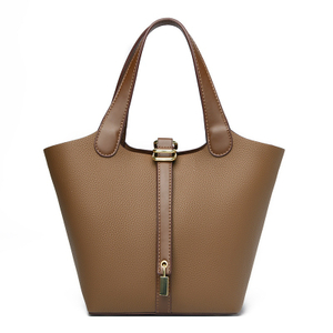 New Style Bucket Bag Vegetable Basket Women's Bag Genuine Leather Handbag