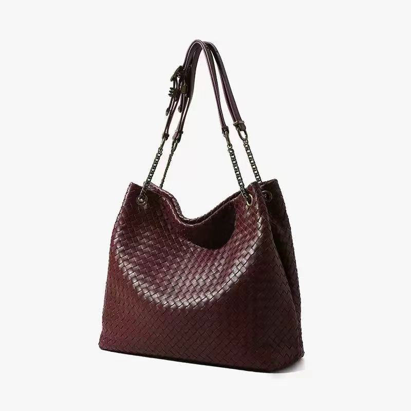 Large Parachute Bag Quality Leather Chain Big Tote Women