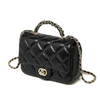 Wholesale Guangzhou New Retro Genuine Leather Metal Chain Diamond Handbag Versatile Shoulder Crossbody Women's Bag