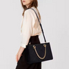 Custom wholesale genuine cowhide low-key high-end essential women shoulder bucket bag for daily commuting