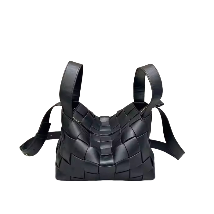 2025 new single shoulder bag female high-end fashion genuine leather woven handbag