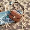Custom Brown Leather Satchel Crossbody Bag