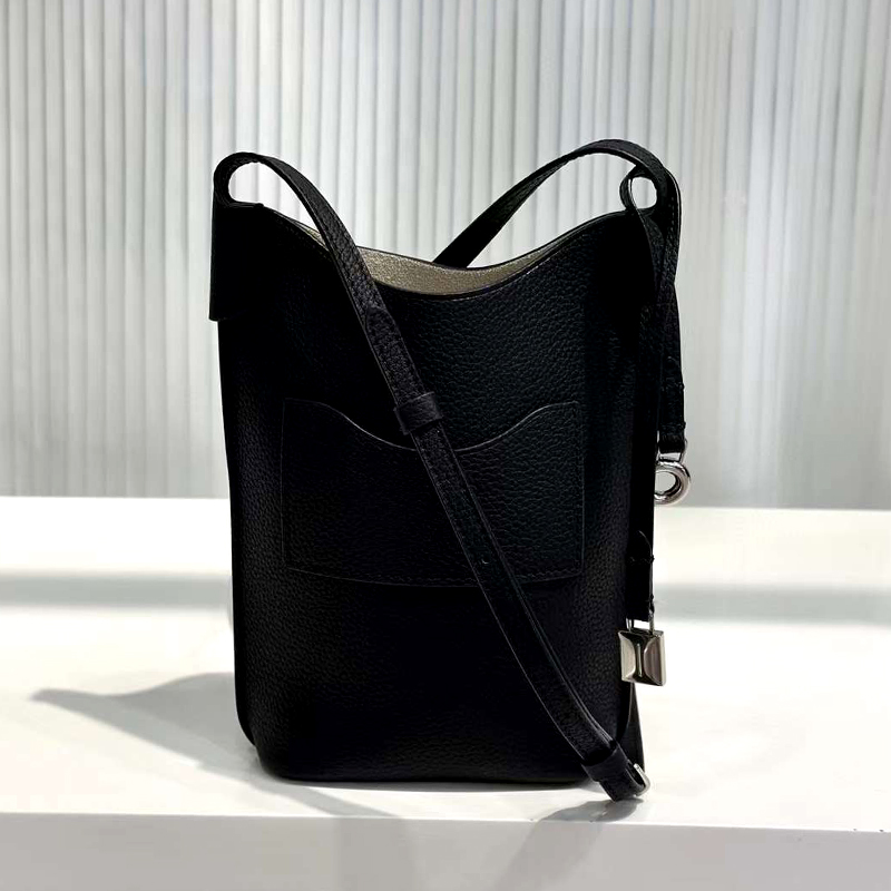 Calfskin Bale Phone Case Lychee Pattern Pocket Bag
