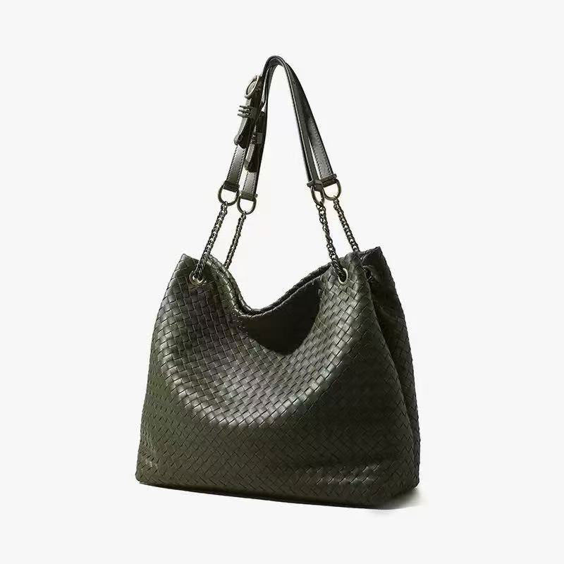 Large Parachute Bag Quality Leather Chain Big Tote Women
