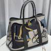 Graffiti Canvas Patchwork Tote Bag Single-Shoulder Crossbody Handbag