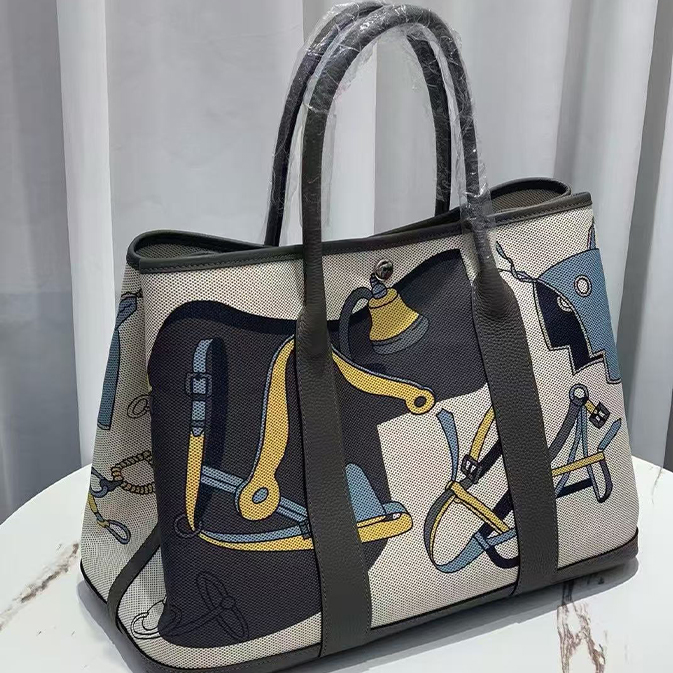 Graffiti Canvas Patchwork Tote Bag Single-Shoulder Crossbody Handbag