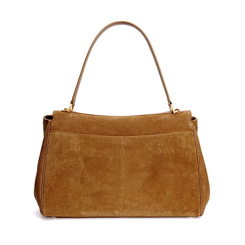 Luxury Women' Bags Genuine Leather Brown Suede Totes Bag