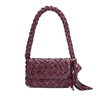 Trendy Claret Woven Leather Bags Shoulder Bag