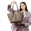 Custom 2025 Early Autumn New Top Layer Cowhide Genuine Leather Wind Chime Tote Bag Large Capacity Commutering Handbag