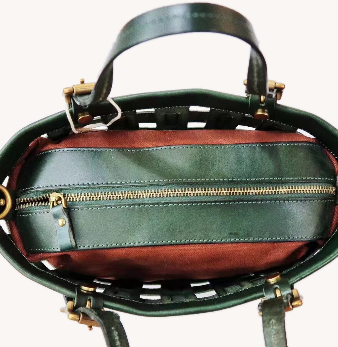 Fashion Shoulder Bag Handwoven Tote Bag Genuine Leather Tote Bag For Women