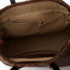 OEM ODM Pastoral Style Genuine Leather Handmade Top Handle Woven Bag 