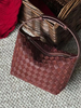 Custom High Quality Ladies Genuine Leather Bordeaux Red Handmade Woven Handbag From China Supplier