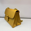 Turmeric Color Leather Satchel with Crossbody Leather Strap Handbag