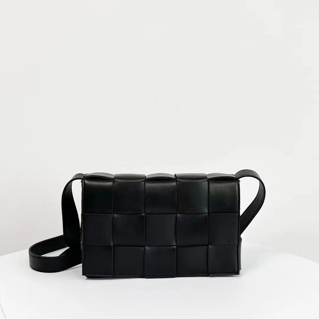 Custom Sheep Leather Handwoven Flap Crossbody Bag