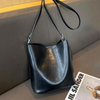 Custom Shoulder Bag Simple Women's Single Crossbody Leather Bucket Bag 