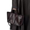 Custom Wholesale New Genuine Leather Niche Crossbody Retro Soft Leather Large Capacity Underarm Cross-border Tote Bag