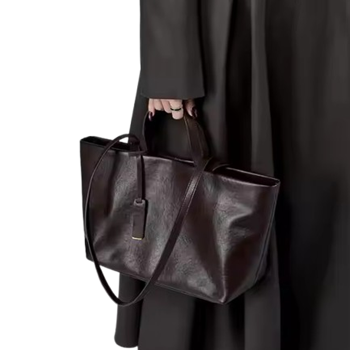 Custom Wholesale New Genuine Leather Niche Crossbody Retro Soft Leather Large Capacity Underarm Cross-border Tote Bag