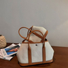 Canvas Tote Bag with Leather Handles Handbag