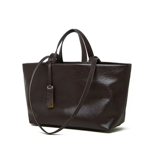 Custom Wholesale New Genuine Leather Niche Crossbody Retro Soft Leather Large Capacity Underarm Cross-border Tote Bag