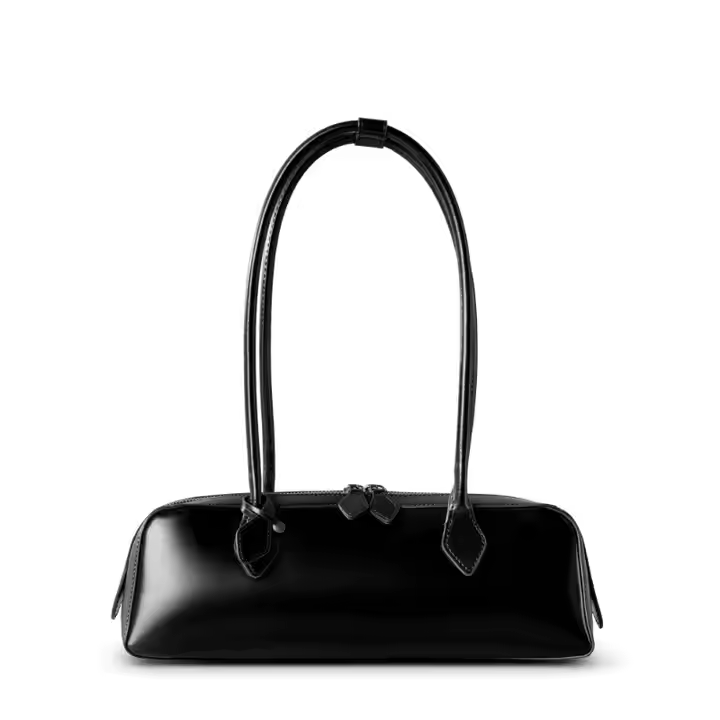 Custom Women's 2025 New Korean Niche Design One-shoulder Large Capacity Cowhide Underarm Bag Long Red Baguett Bag