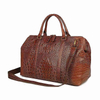Factory Big Capacity Crocodile Texture Cowhide Travel Duffle Tote Bag For Men