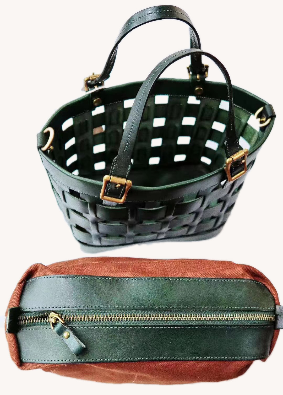 Fashion Shoulder Bag Handwoven Tote Bag Genuine Leather Tote Bag For Women