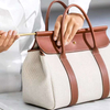 Factory Lower Price Custom Brown Leather Tote Bags for Women