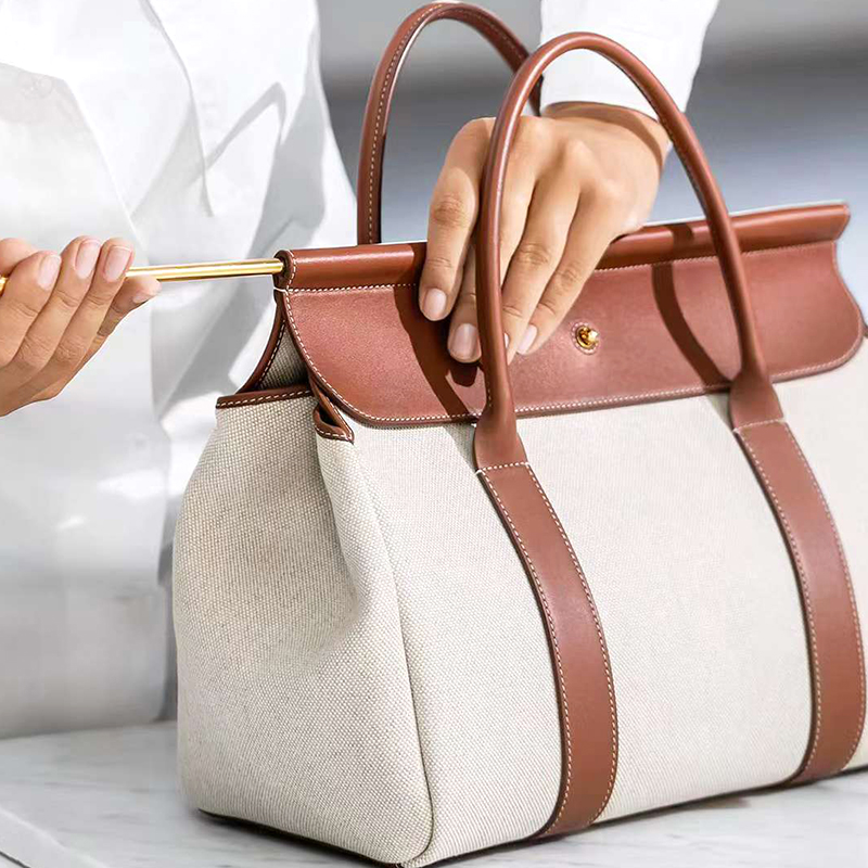Factory Lower Price Custom Brown Leather Tote Bags for Women