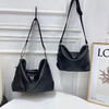  Soft Leather Slouchy Bag Shoulder Purse Black Tote Bag