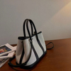 Canvas Tote Bag with Leather Handles Handbag