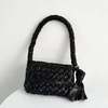 Trendy Claret Woven Leather Bags Shoulder Bag