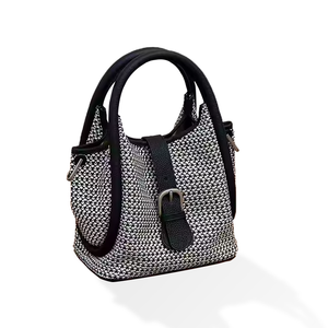 Custom Soft Leather Bag Niche Simple Handbag Female Style Two-color Versatile Commuting Middle-aged Mother Bucket Bag