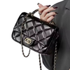 Wholesale Guangzhou New Retro Genuine Leather Metal Chain Diamond Handbag Versatile Shoulder Crossbody Women's Bag