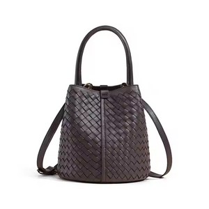 Custom Genuine leather basket bag high-grade bucket bag women's shoulder cross-body handbag women's ins style bag