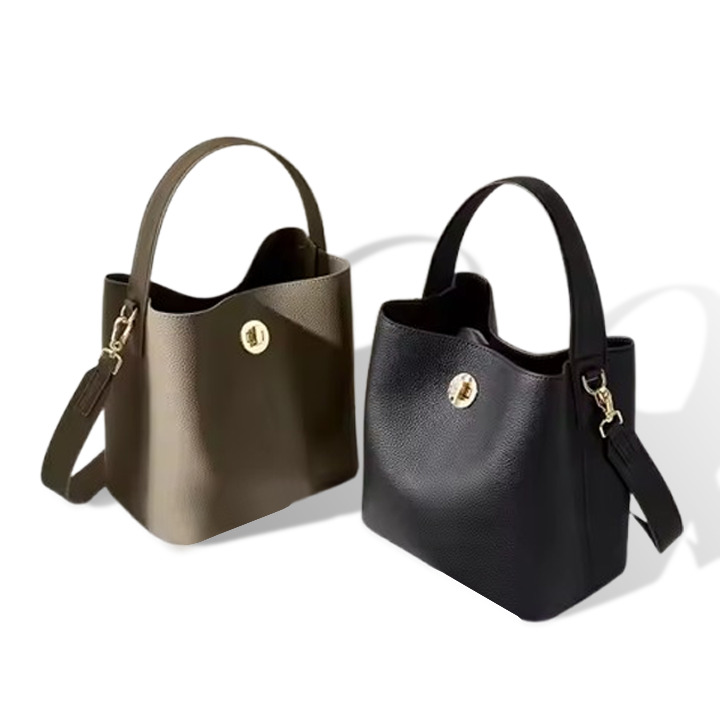 Custom 2025 New Bucket Bag Genuine Leather Women's Bag Single Shoulder Messenger Bag Large Capacity Handbag