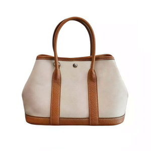 Canvas Tote Bag with Leather Handles Handbag
