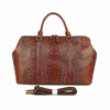 Factory Big Capacity Crocodile Texture Cowhide Travel Duffle Tote Bag For Men