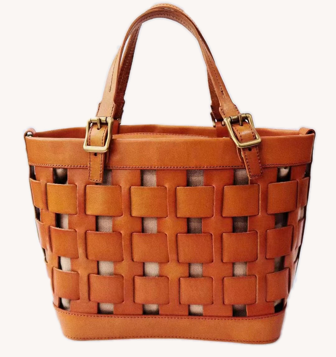 Fashion Shoulder Bag Handwoven Tote Bag Genuine Leather Tote Bag For Women