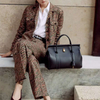 Classic Black Sheepskin Leather Tote Bags Custom Design