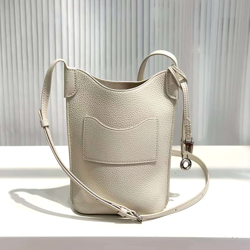 Calfskin Bale Phone Case Lychee Pattern Pocket Bag