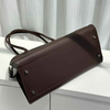 Soft Saddle Top Leather Shoulder Bag Tote Bag in Brown/Black