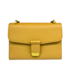 Turmeric Color Leather Satchel with Crossbody Leather Strap Handbag